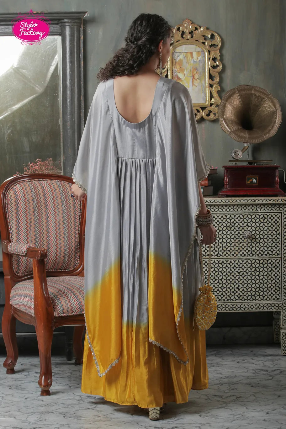 One-Piece Indo-Western Ombre Gown