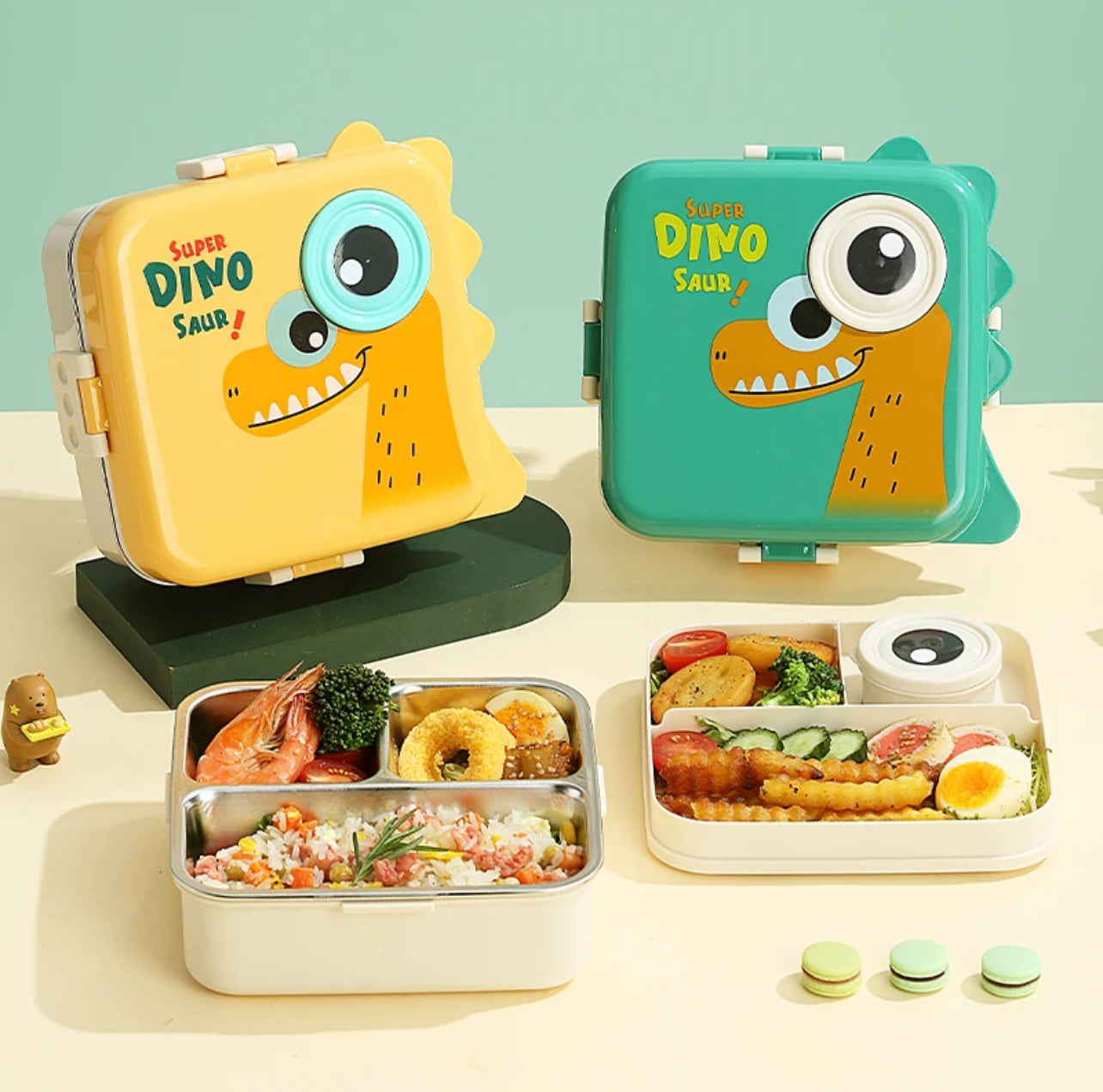 Dino Spill Free Bento Lunch Box