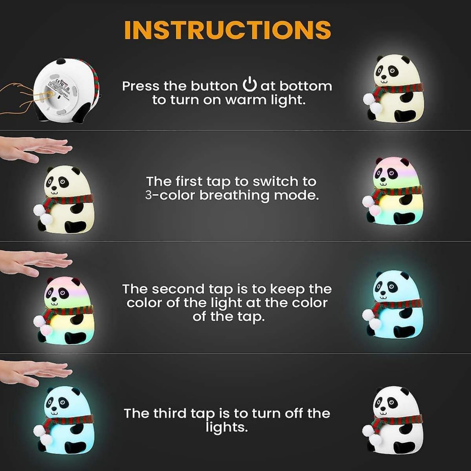 Panda Night Light for Kids