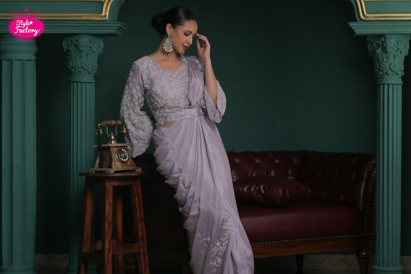 Lavender Drape 3-Piece Saree