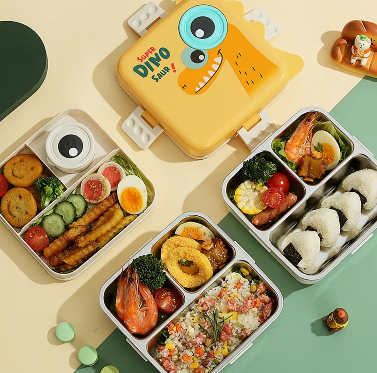Dino Spill Free Bento Lunch Box