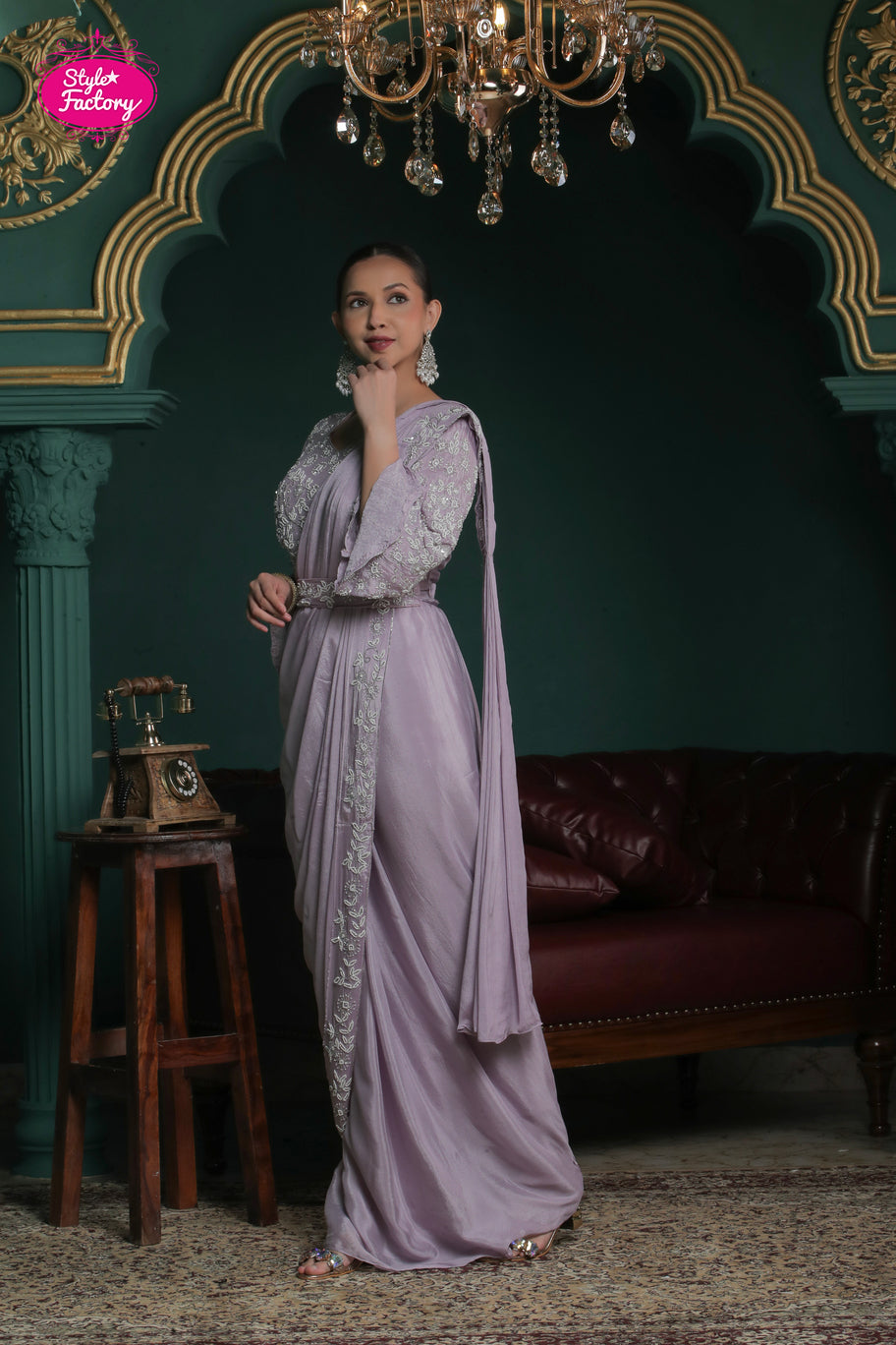 Lavender Drape 3-Piece Saree