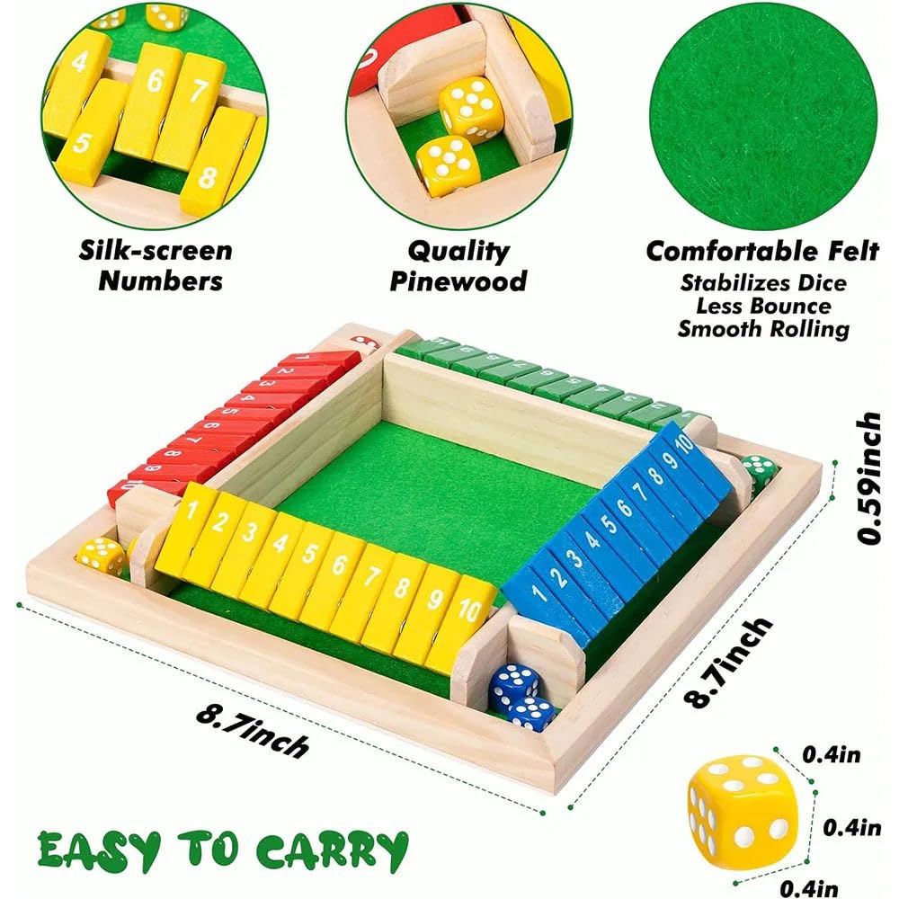 Classic Wooden Shut The Box Game