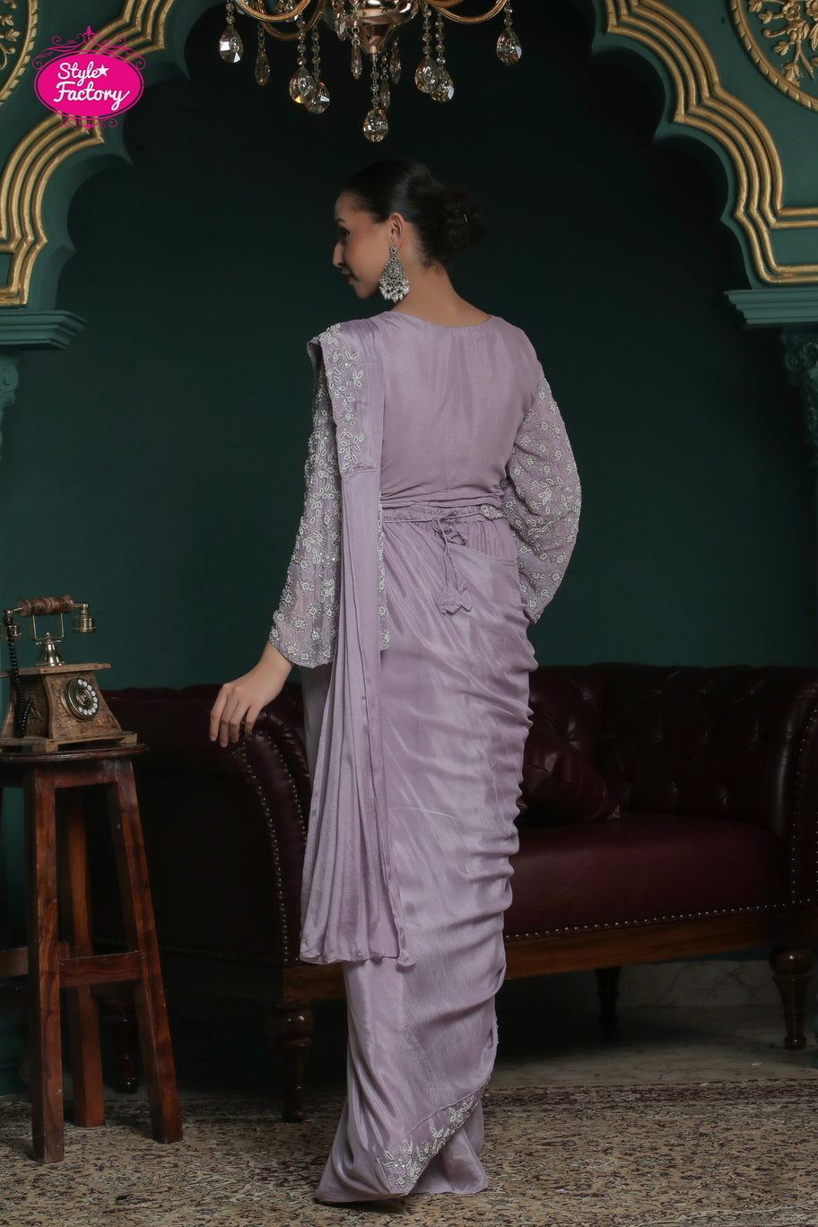 Lavender Drape 3-Piece Saree