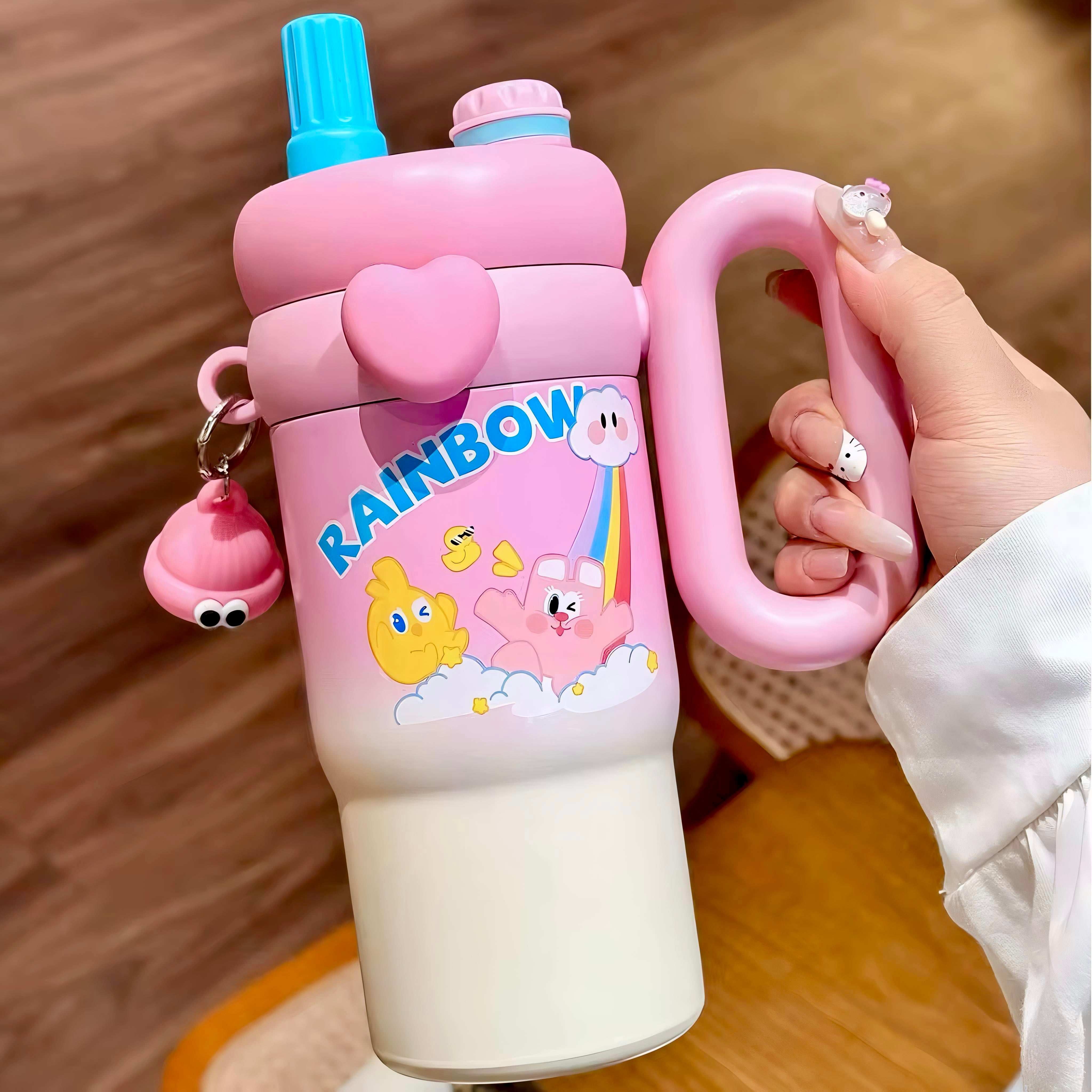 Rainbow Sip Tumbler – 900ML | Cute Kawaii