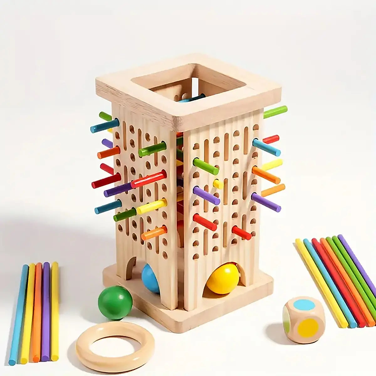 Wooden 3-in-1 Stick Pulling Balance Game
