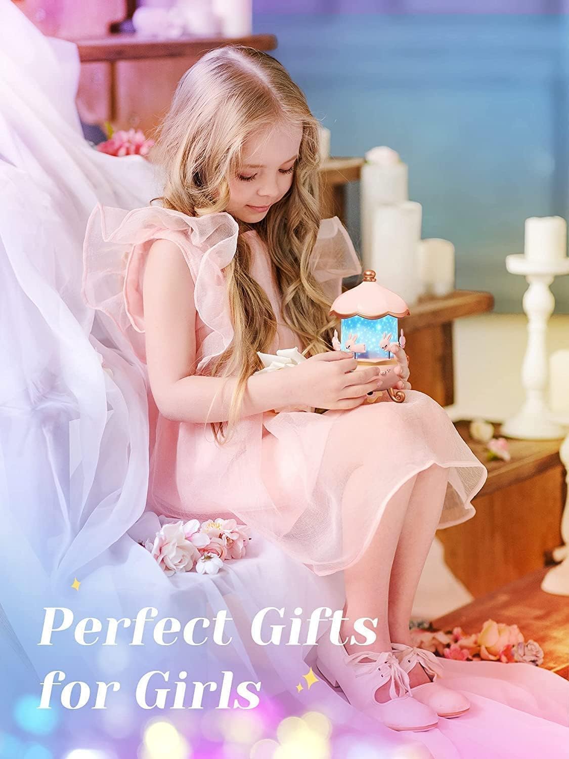 Rabbit Sky Projector for Kids – 360° Rotating Lamp with 6 Films