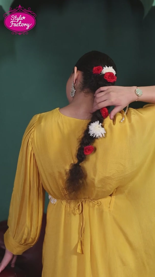 Embroidered Sunshine Yellow Gown
