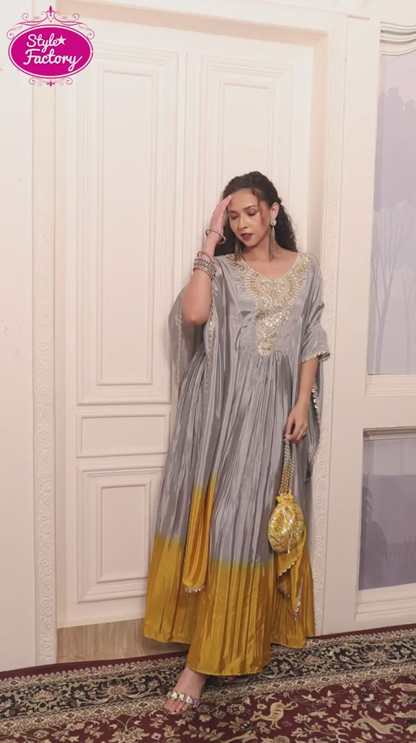 One-Piece Indo-Western Ombre Gown