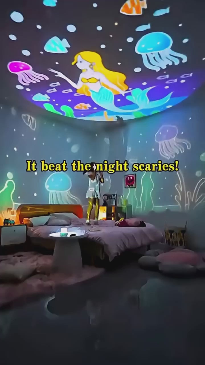 Rabbit Sky Projector for Kids – 360° Rotating Lamp with 6 Films